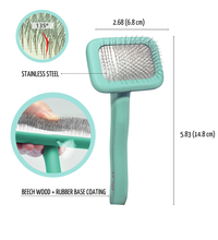 Load image into Gallery viewer, Premium Wooden Pin Brush with Short Stainless Steel Teeth, 0.4”: S, 2.68x5.83 in

