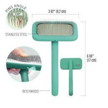 Load image into Gallery viewer, Premium Wooden Pin Brush with Short Stainless Steel Teeth, 0.4”: S, 2.68x5.83 in
