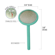 Load image into Gallery viewer, Ergonomic Non-Slip Wooden Detangling Brush for Dogs &amp; Cats: Mint

