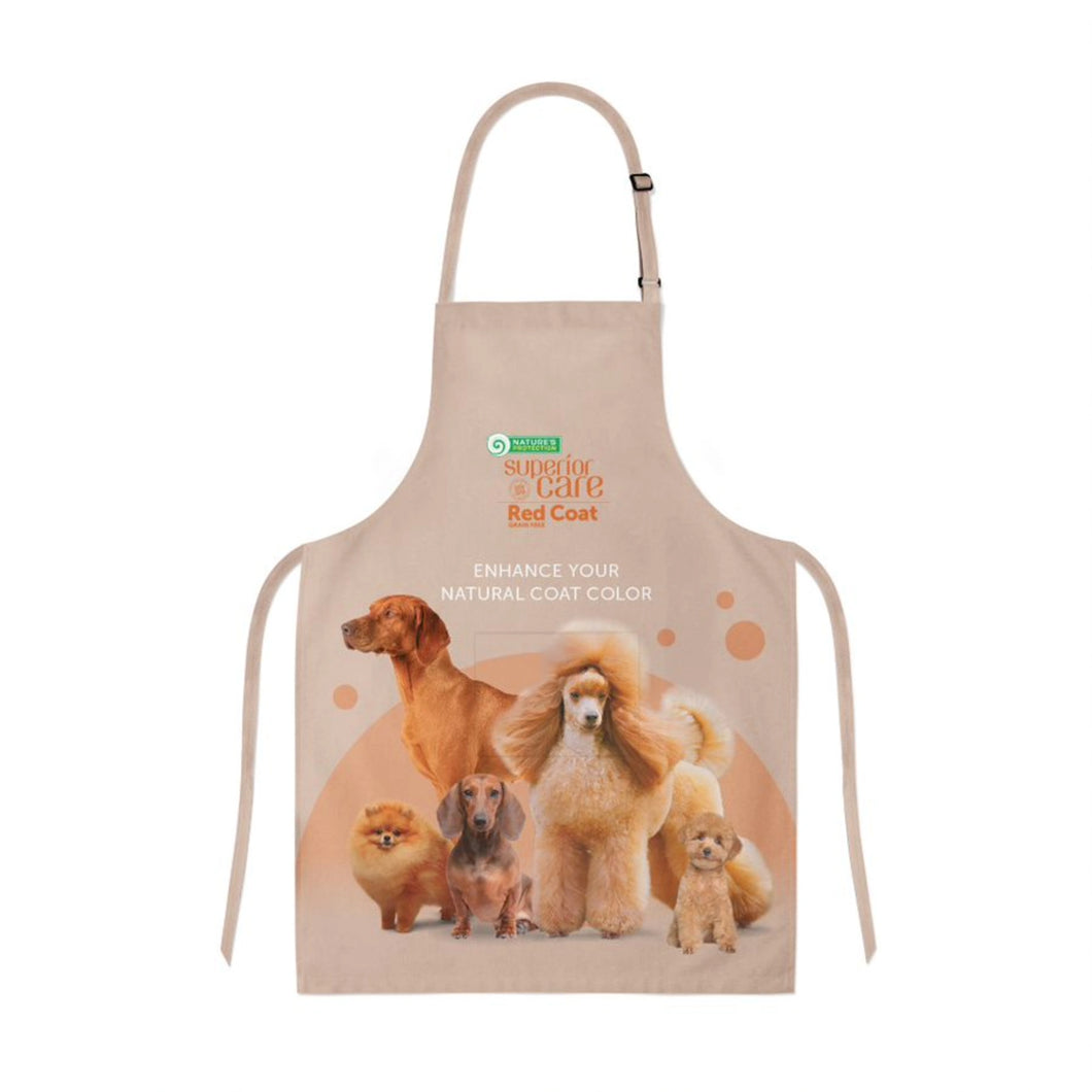 Grooming apron Red coat with puppies 23.62x27.56 in