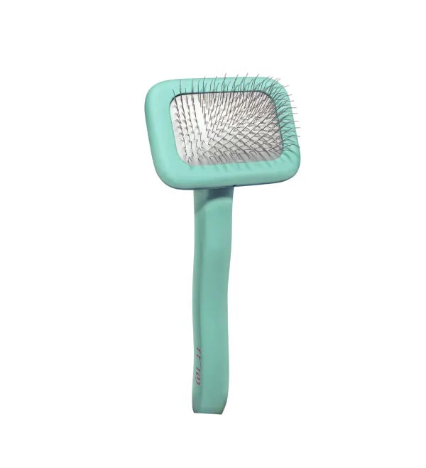 Ergonomic Non-Slip Wooden Rectangular Dog & Cat Brush For All Hair Type Comfortable Brushing And Detangling, teeth 0.43 in, mint S, 2.68x5.83 in