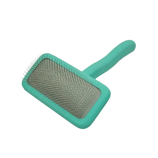 Ergonomic Non-Slip Wooden Rectangular Dog & Cat Brush For All Hair Type Comfortable Brushing And Detangling, teeth 0.43 in, mint M, 3.62x6.69 in