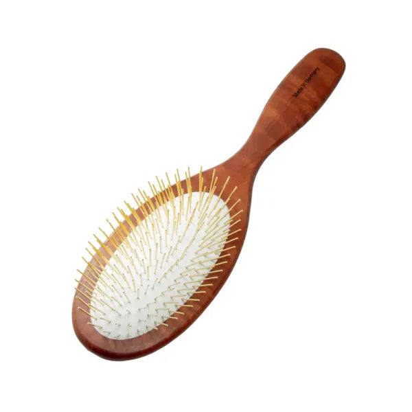 Brush, pear wood, brown, oval shape, large 23x6.3 cm 0.8 in teeth