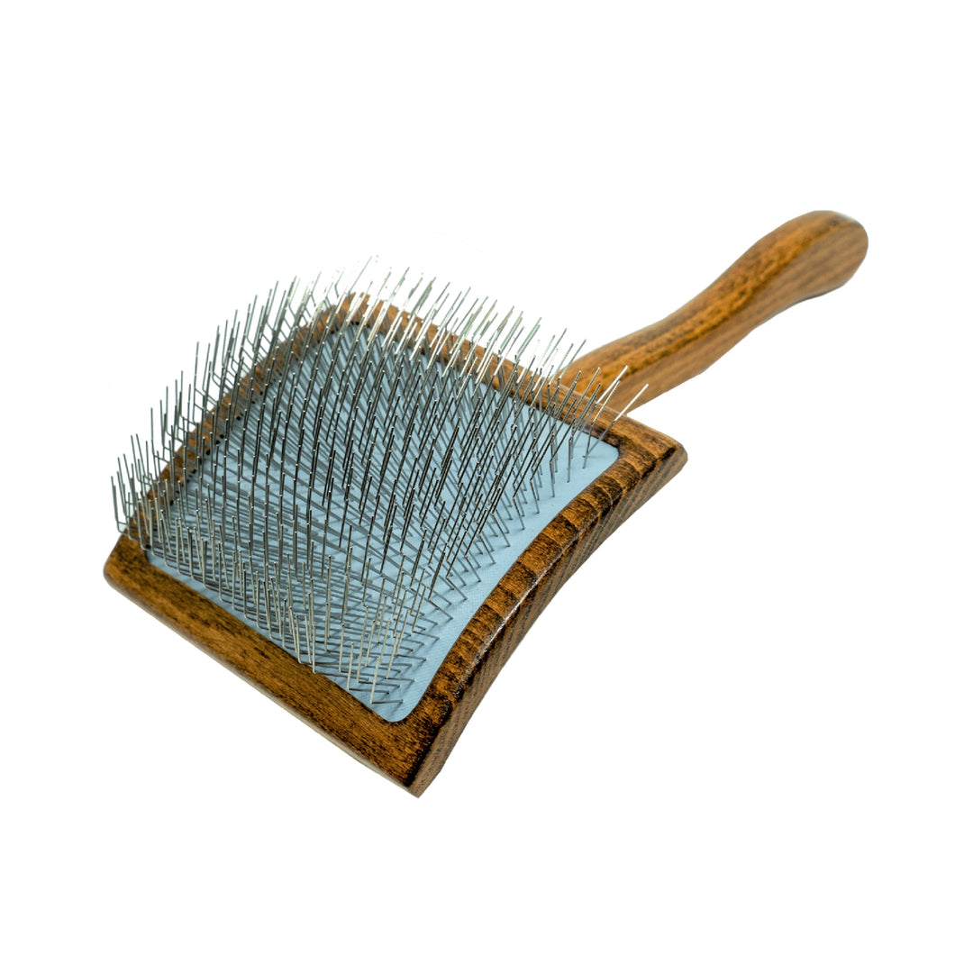 Ergonomic Classic Wooden Slicker Dog & Cat Brush For Long & Dense Coats Comfortable Brushing And Detangling, 0.98 in teeth 10.63x3.94x0.79 in