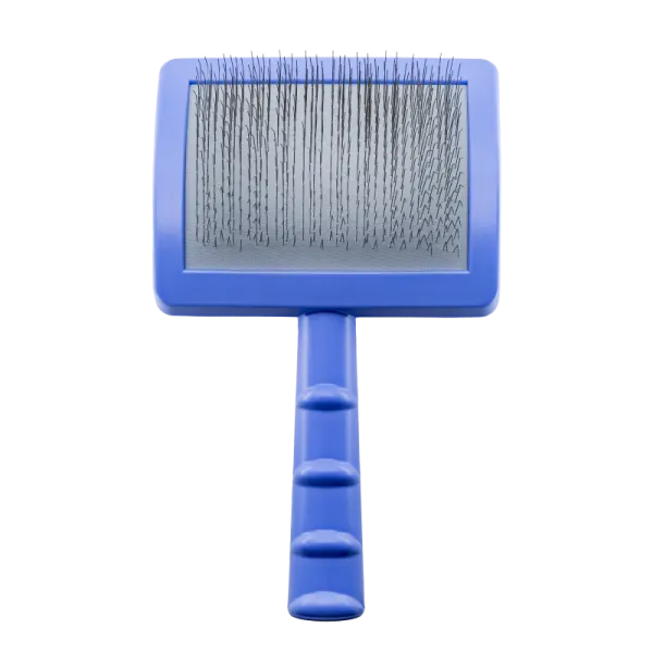 Plastic brush, purple, thin and soft pins, large size 6.9x4.2x2.4 in 0.79 in stainless steel pins