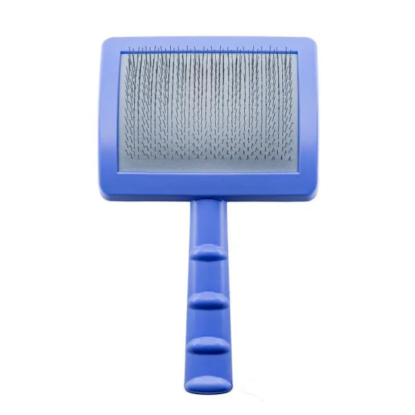 Plastic brush, purple, thin and soft pins, large size 6.9x4.2x2.4 in 0.43 in stainless steel pins